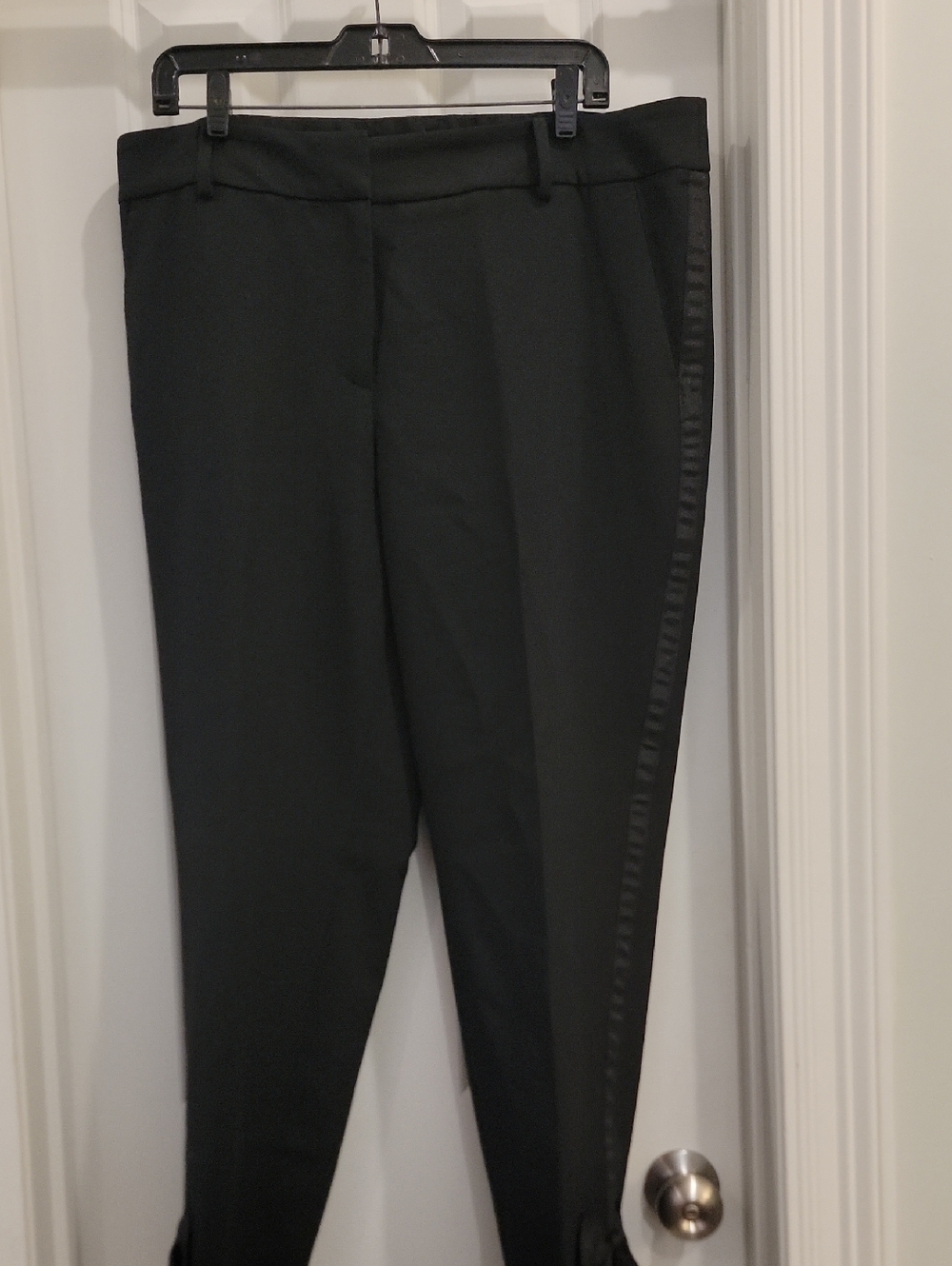 Talbots Black Tuxedo Stripe Trousers